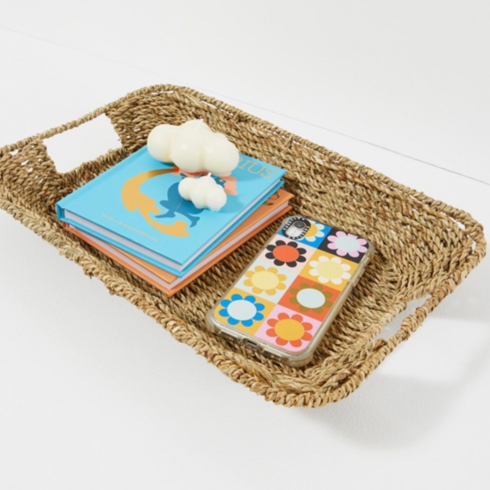 Draper James woven sea grass tray